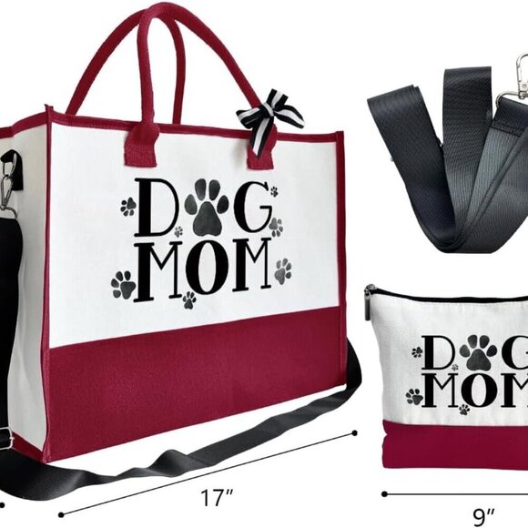Dog Mom Canvas Tote Large Capacity Travel Beach Gift for Pet Lovers main image 6